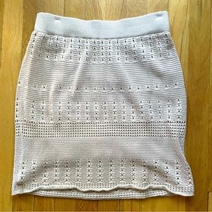 LOFT Beige Eyelet Skirt